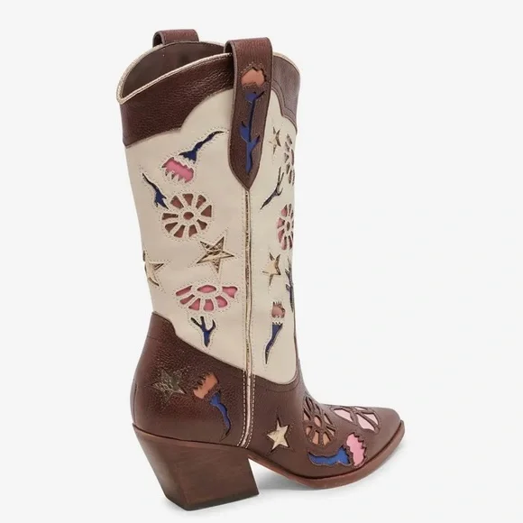 Dolce Vita Floral Western Cowboy Heeled Boots 7.5 - Picture 2 of 6